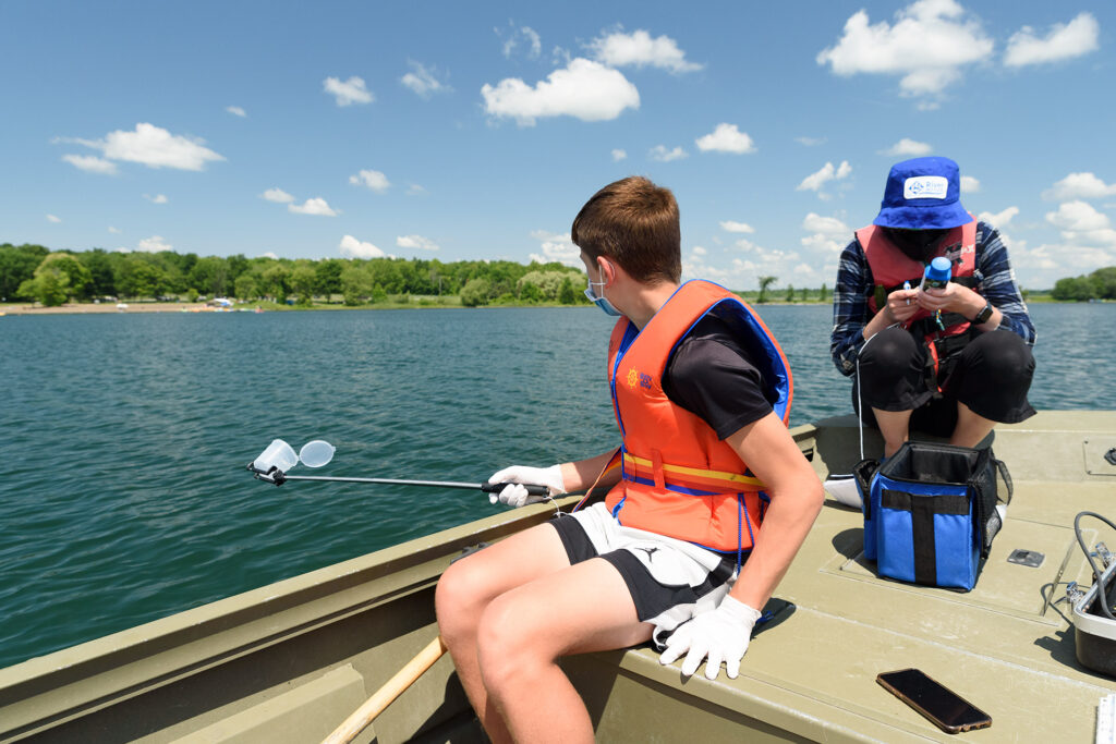 Water sampling along the St. Lawrence River