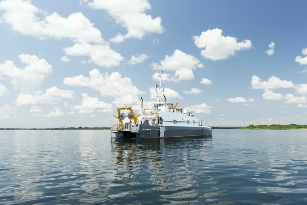 The Lampsilis, a research vessel used to study the St. Lawrence River